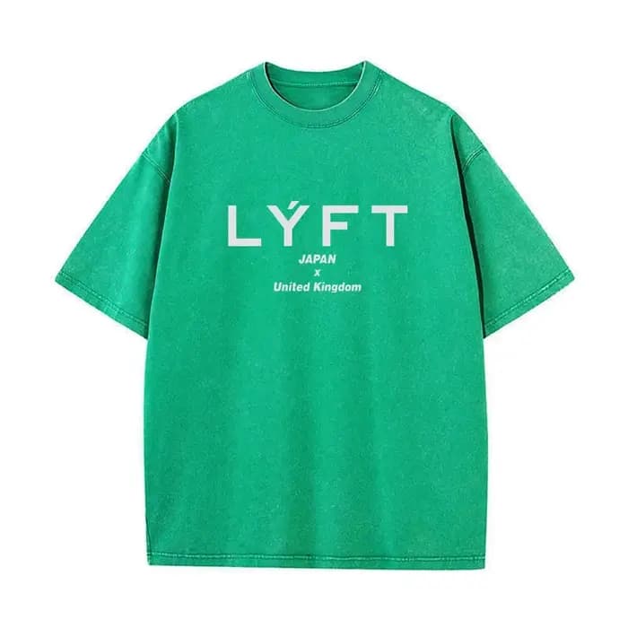LYFT lavé classique LOGO 230GSM coton Vintage grand T-SHIRT hommes surdimensionné Muscle sport Fitness