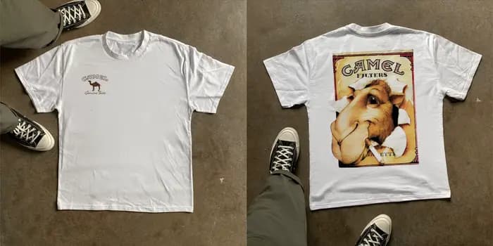 T-shirt vintage camel pour hommes et femmes, motif cigarette rétro, coton, manches courtes, streetwe