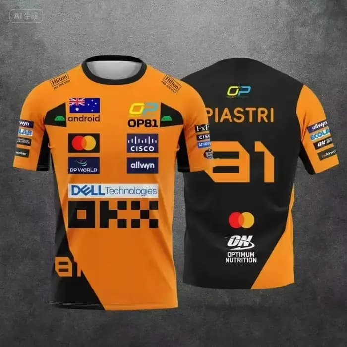 T-shirt Homme et Vêtements Enfant Y2K Femme, Thème Lando Norris 2026, Commémoratif pour Fans, Style Combinaison de Course, Sport et Loisirs d'Été 