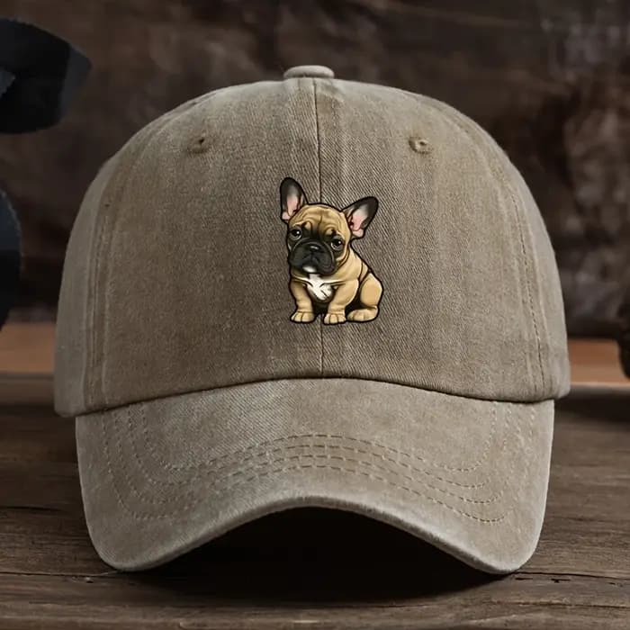 Chapeau de baseball imprimé bouledogue français