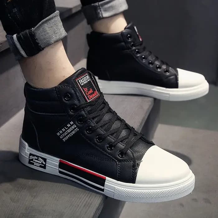 Chaussures de skate pour hommes baskets hautes respirant blanc