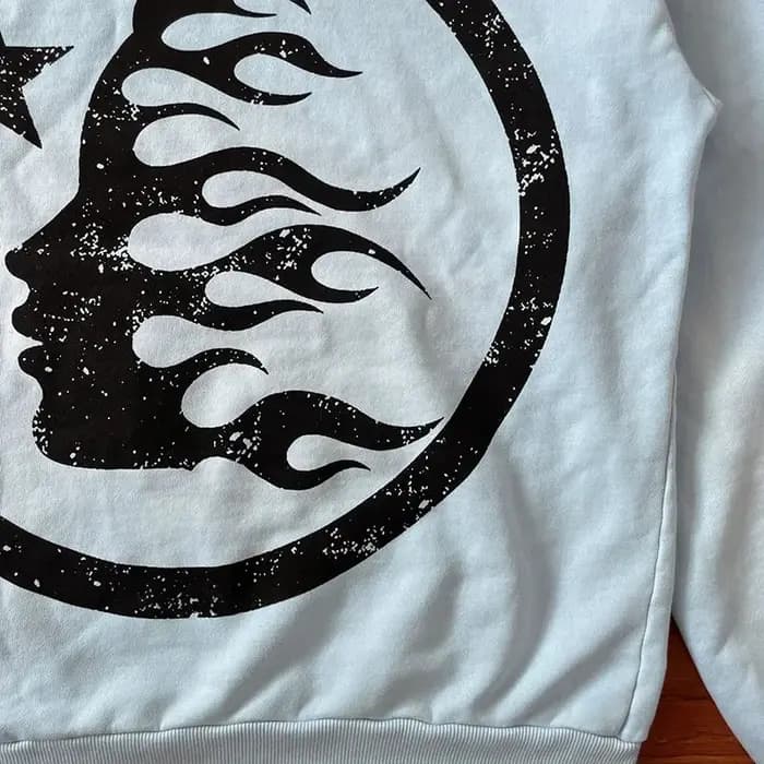 Sweat à capuche HS Fire bleu ciel