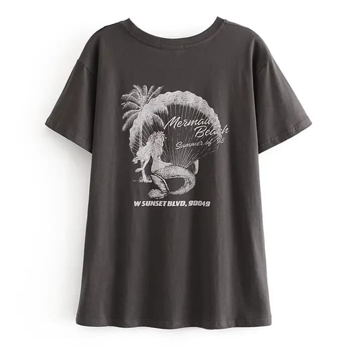 T-shirt manches courtes col rond femme