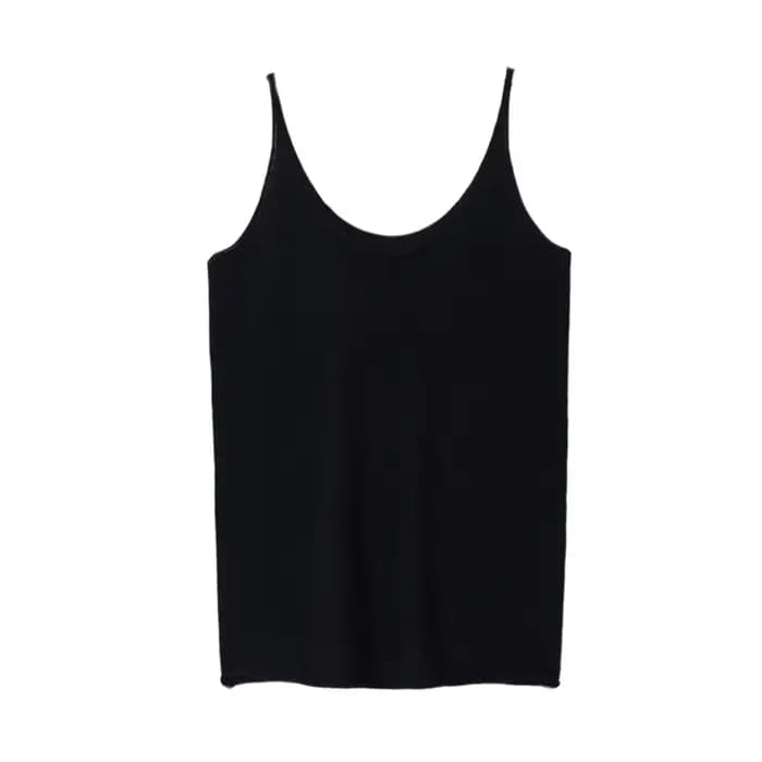 Camis femmes printemps été coton sans manches tricoté chemises à fond col en v