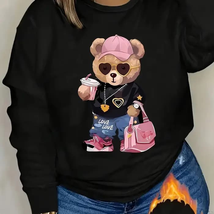 Pull à capuche à manches longues et col rond pour femme