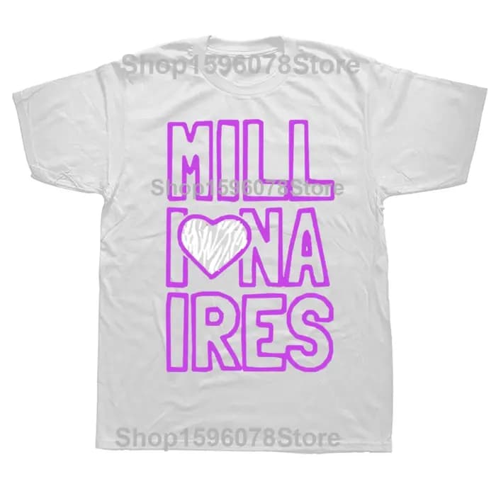 MILLIONAIRES drôles T-shirts graphiques hommes femmes mode t-shirt décontracté 100% coton ample surdimensionné