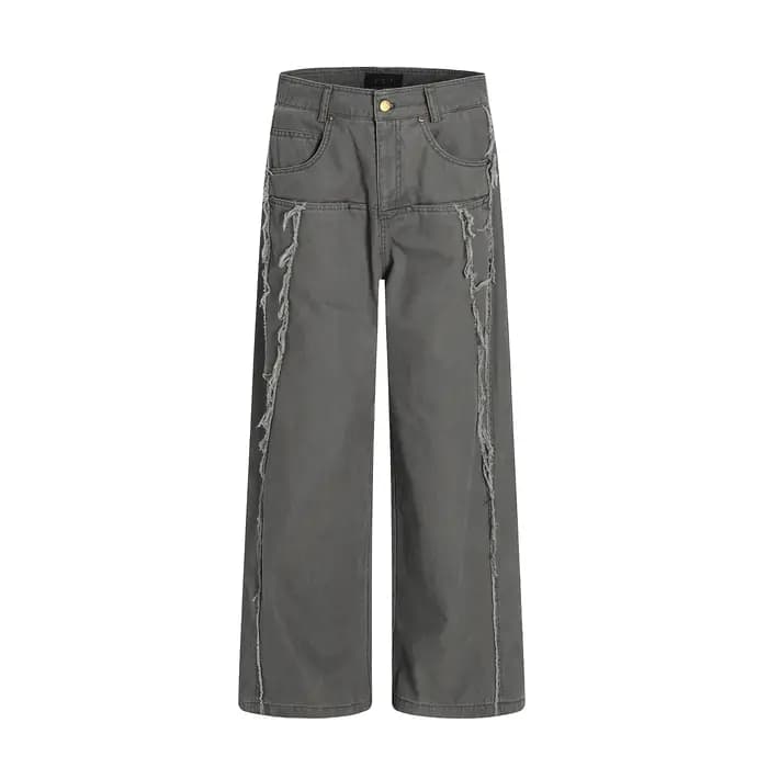 Pantalon Cargo épissé à bords bruts pour hommes
