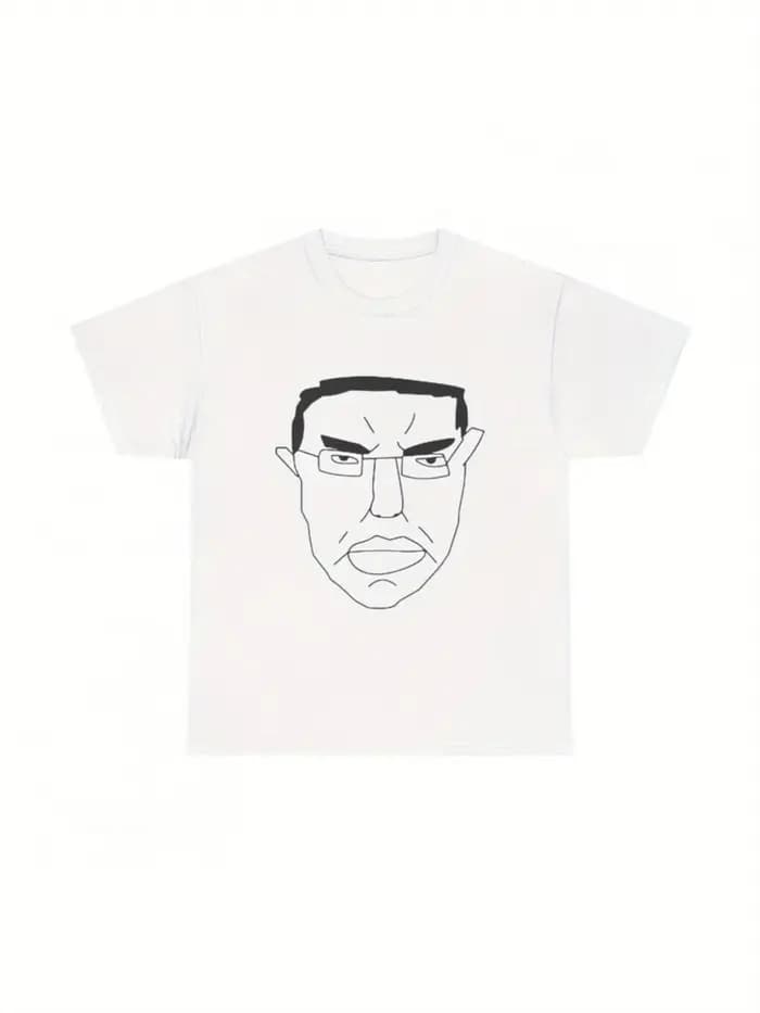 T-shirt graphique avec motifs de visages Chud/Wojak/Chad - Graphiques de visages noirs sur un t-shir