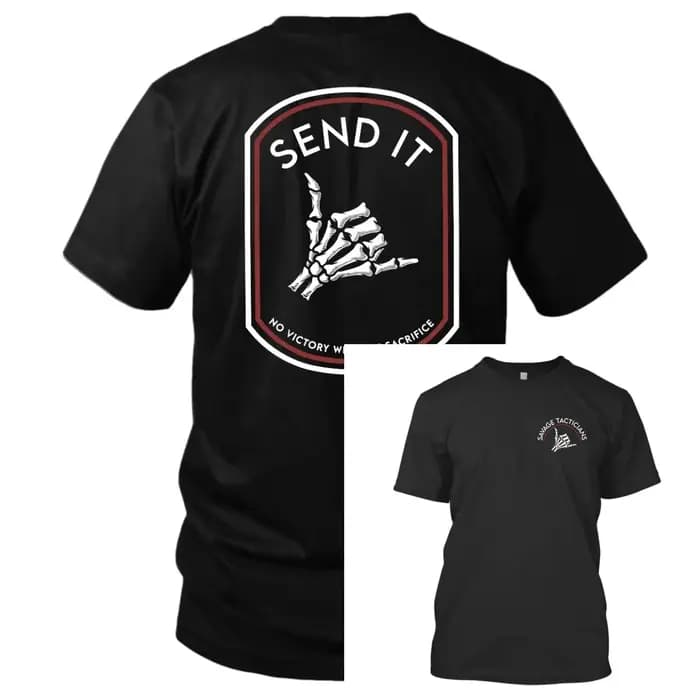 T-shirt Send It – Savage Tacticians, ventilation par échappement pour un refroidissement optimal, ad