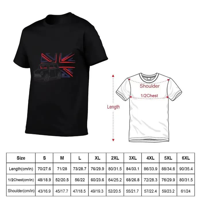 Mini Cooper Austin avec drapeau de grande-bretagne T-Shirt T-shirts surdimensionné