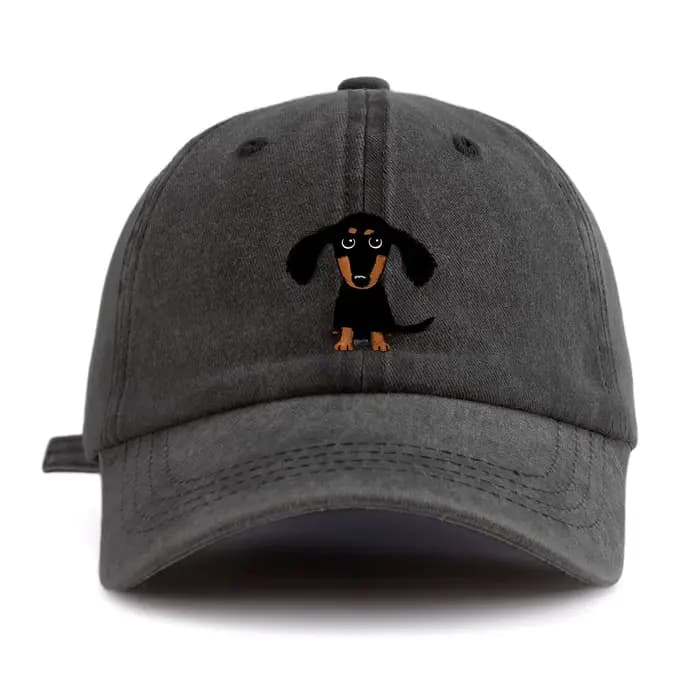 Casquette de Baseball délavée imprimée teckel pour adultes