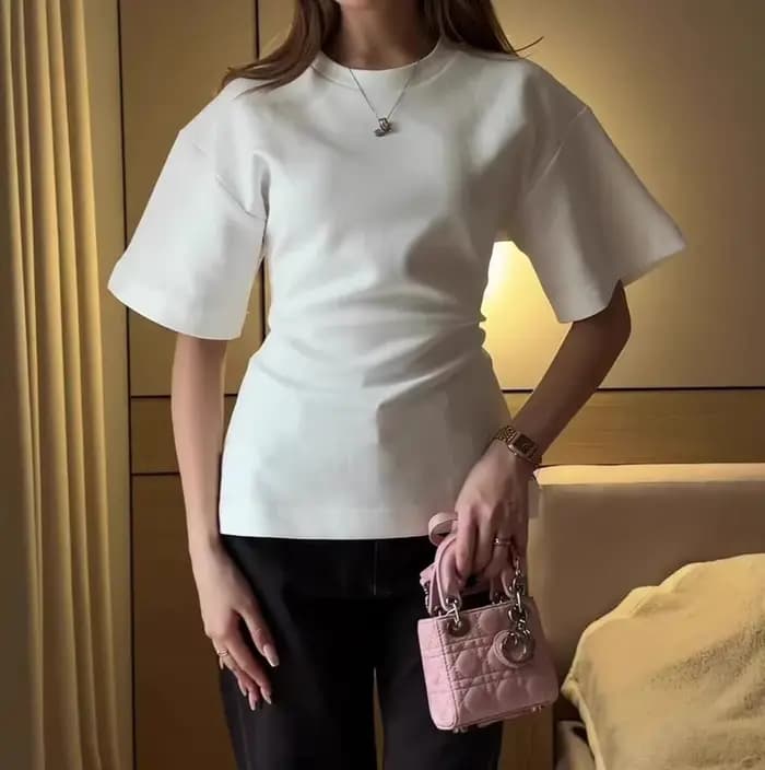 Vêtements pour femmes 2026 Nouvelle collection T-shirt en coton uni à col rond