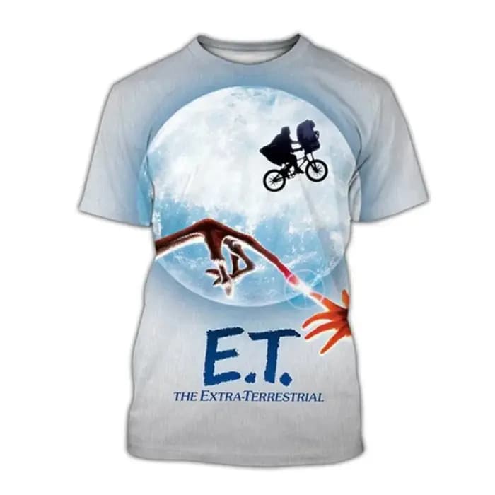 ET Le Extra-Terrestre impression 3D T-Shirts hommes femmes mode Streetwear surdimensionné à manches