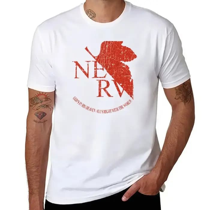 T-shirt imprimé NERV Evangelion EVA pour hommes et femmes