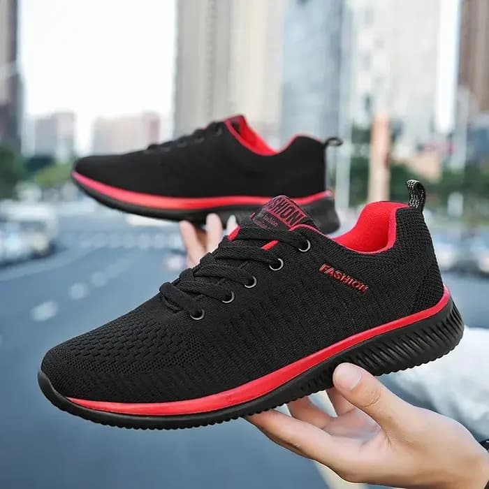 Baskets pour hommes noir décontracté confortable tricoté chaussures de sport respirant