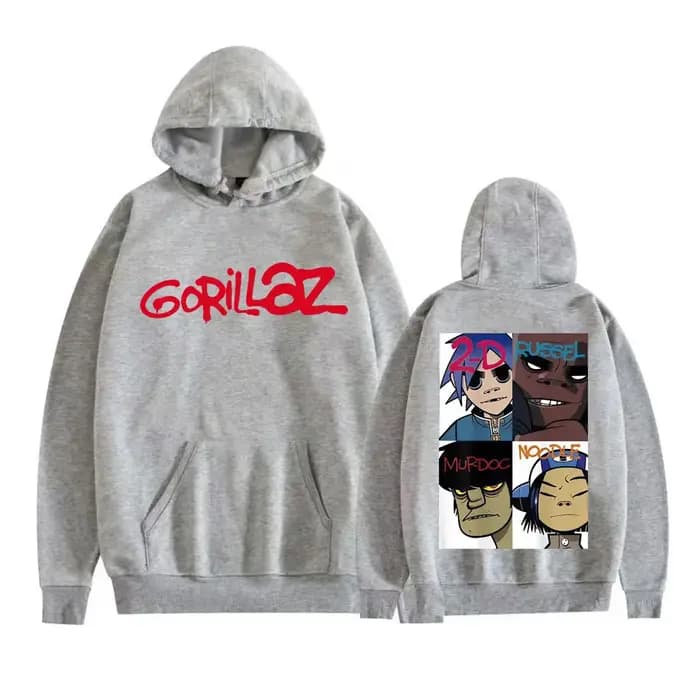 Gorillaz bande visage Arts graphique à capuche hommes femmes vêtements rétro dessin animé à manches longues sweat mode