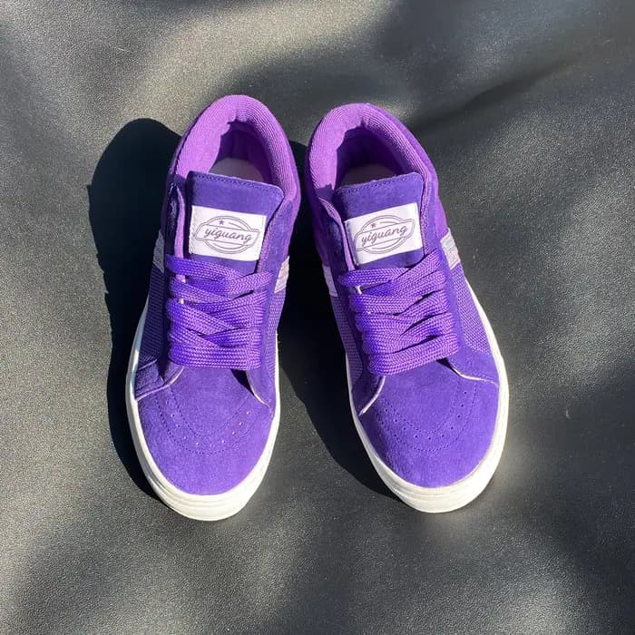 Baskets mi-hautes violettes automne-hiver pour le quotidien