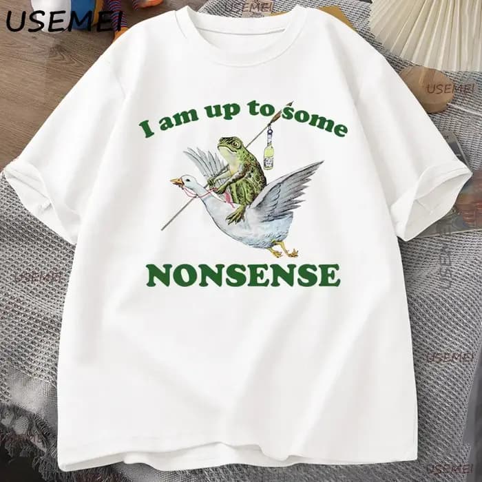 Drôle grenouille Meme t-shirt hommes femmes je suis jusqu'à certains sans sens coton