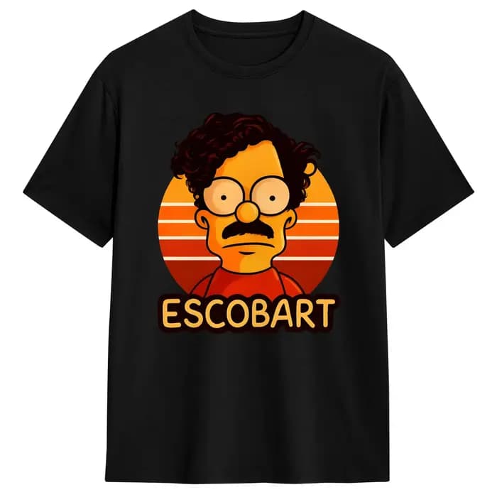 Pablo Escobar bart simpson T-shirts en coton, t-shirts de plage, streetwear, T-shirt à manches court