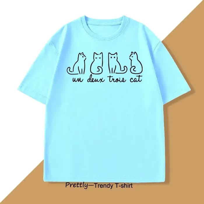 Un Deux Trois chat T-Shirt décontracté