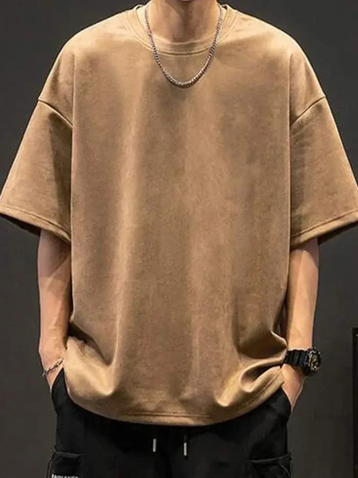 T-shirt en daim mode Hip Hop Streetwear Anti-rides à manches courtes