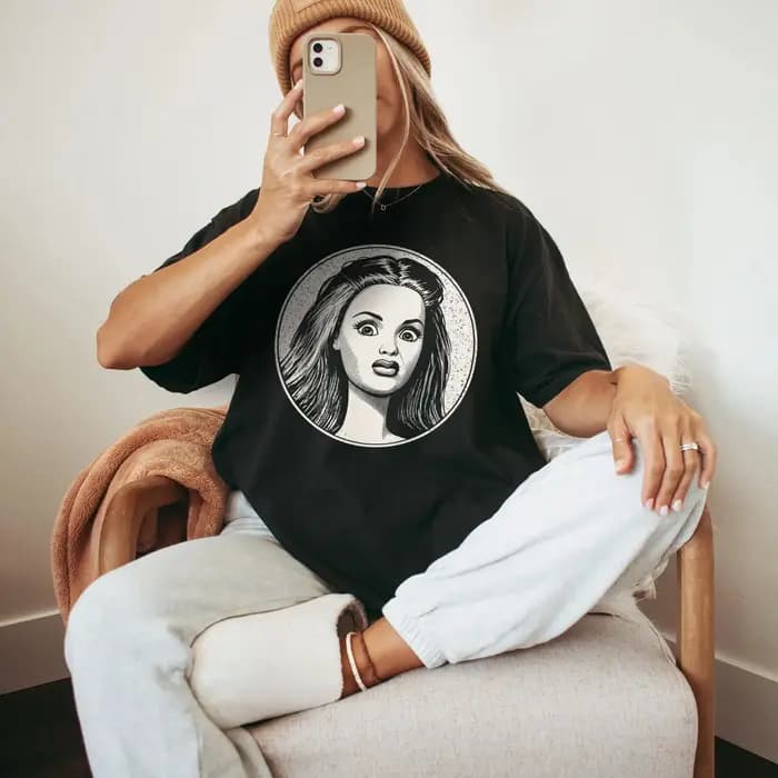 T-shirt humoristique avec image de visage de poupée dégoûtante, motif graphique, coupe oversize, streetwear, été, pour hommes et femmes, ample et respirant