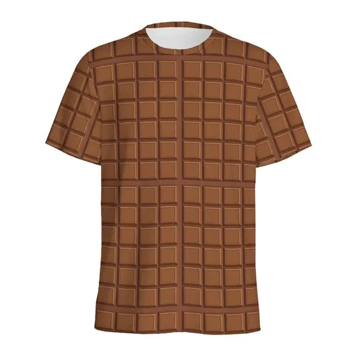 Dessin animé fromage chocolat motif T-shirt pour hommes enfants 3D imprimé