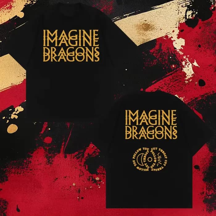 Imagine Dragons Album Tour 2026 T-shirt imprimé double face unisexe surdimensionné 100% coton T-shirts à manches courtes pour hommes et femmes