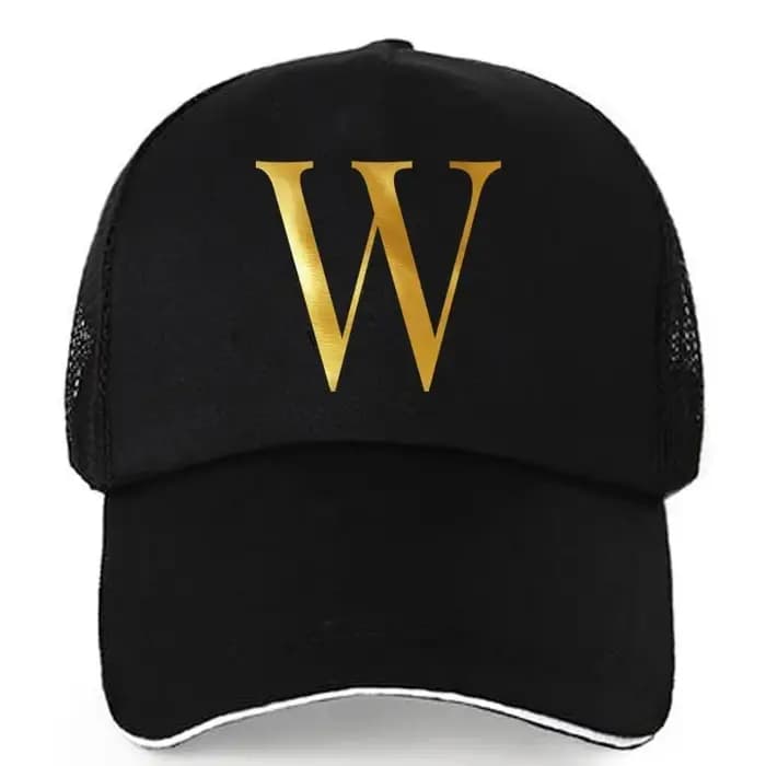 Casquette de baseball Hip-Hop AmaBe 1 pièce avec impression de lettres dorées