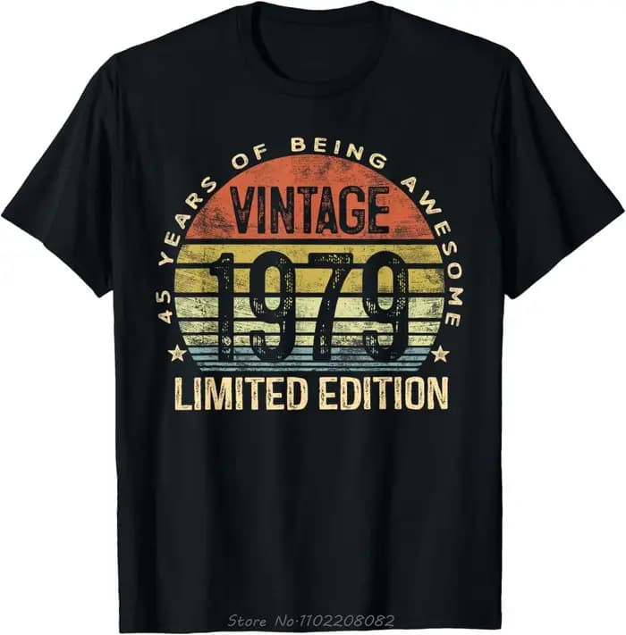 Nouveauté Vintage fabriqué en 1979 T-shirt hommes coton vêtements mode surdimensionné