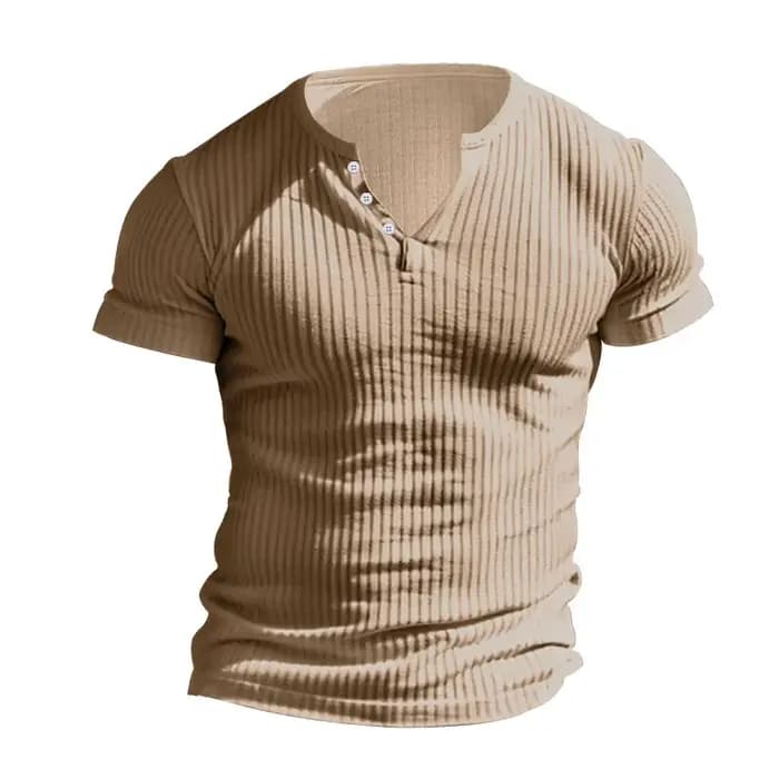 T-shirt Henley à Manches Courtes pour Homme