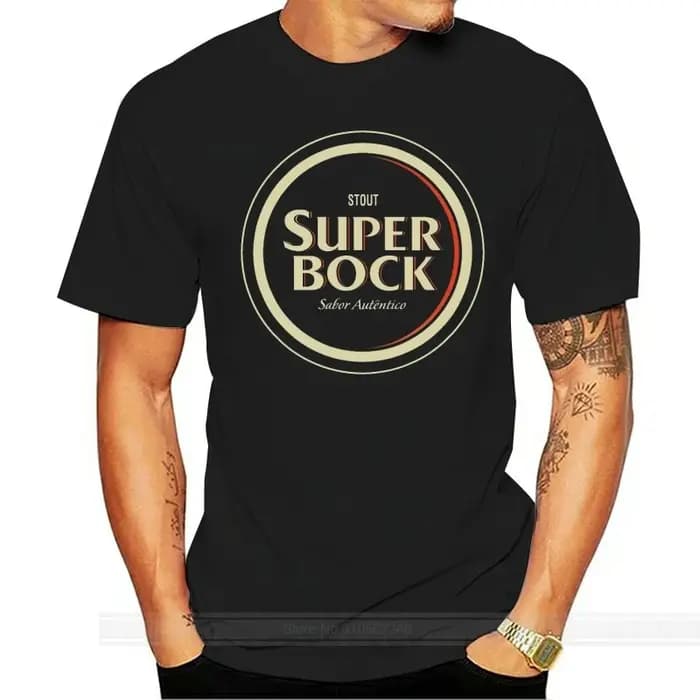T-shirt en coton pour homme, estival et à la mode, avec logo Super Bock Stout, bière portugaise, tai