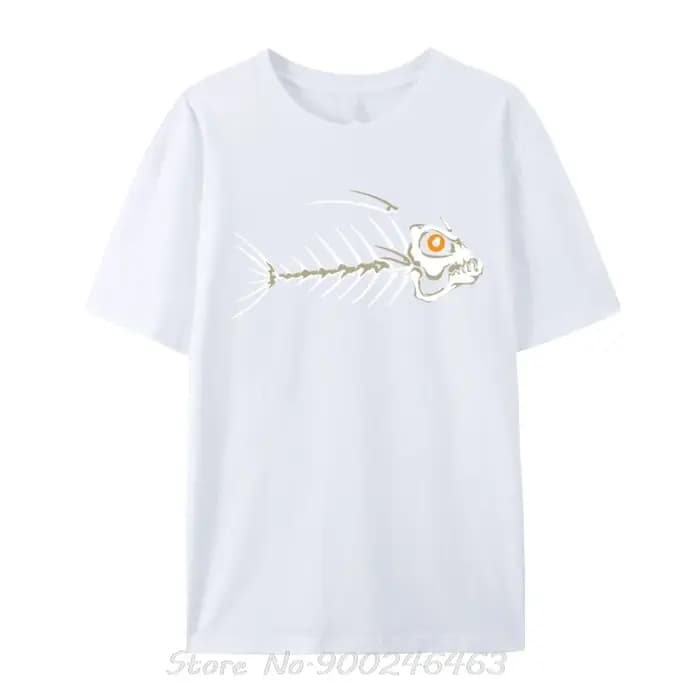Poisson squelette os personnalisé plaine drôle T-Shirts coton t-shirt pour fête