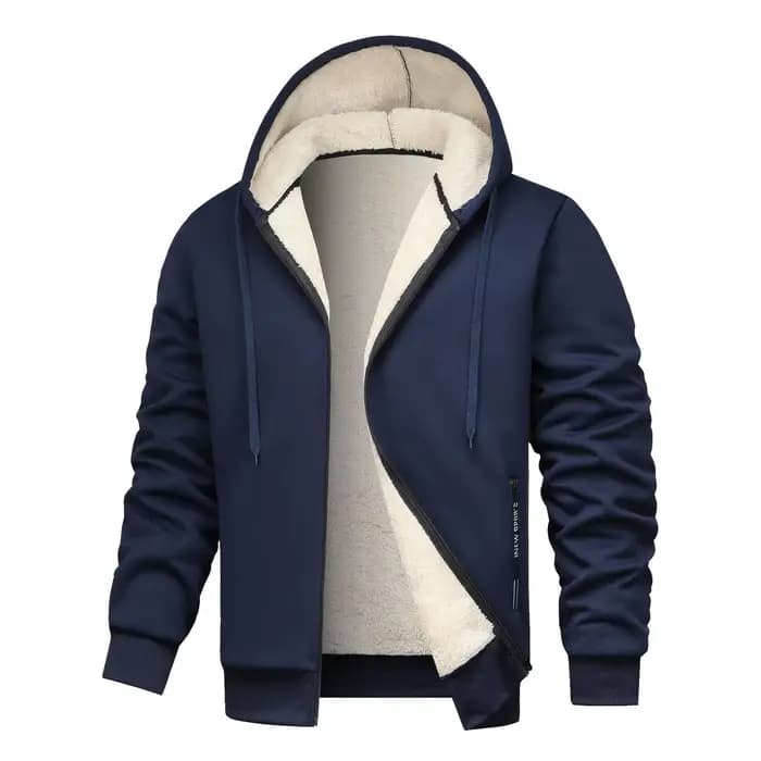 Sweat à capuche en polaire d'agneau pour homme