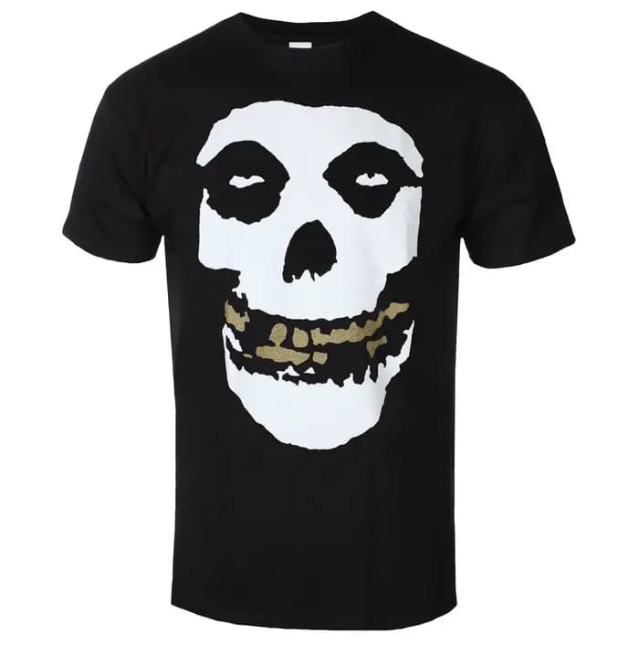 Misfits - T-shirt classique à motif de crâne de démon, style punk d'horreur, T-shirt décontracté de