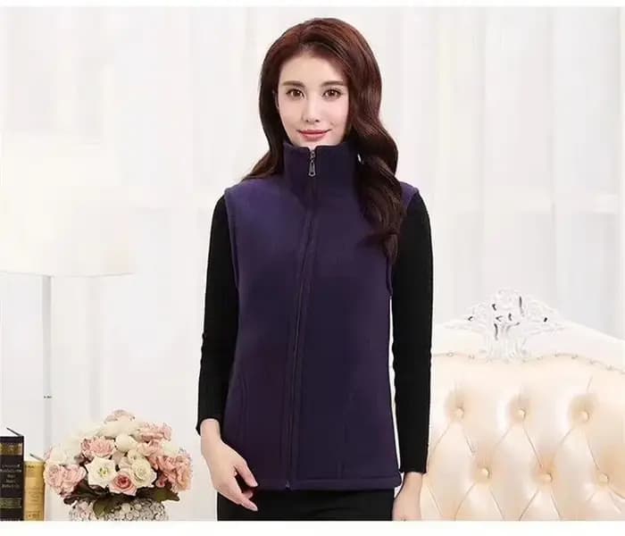L-4XL Femme Chalecos Automne Hiver GlaJacket Slim Mère Vêtements D'âge Moyen Femmes Printemps Sourire Chaud Gilets Top