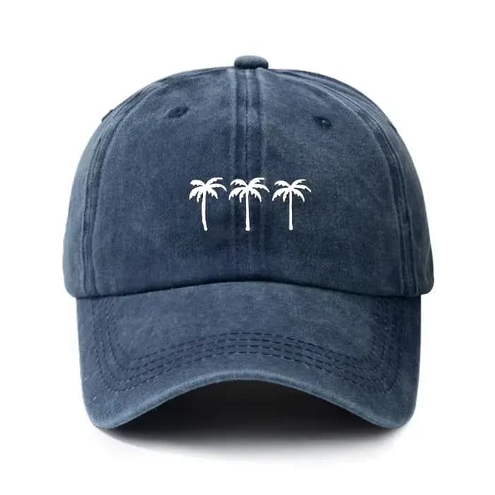 Trois casquettes de baseball imprimées cocotier pour hommes et femmes