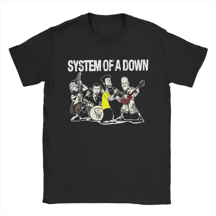 Système rétro d'un Down Art t-shirt hommes col rond manches courtes hauts chemises Punk Rock Band 10