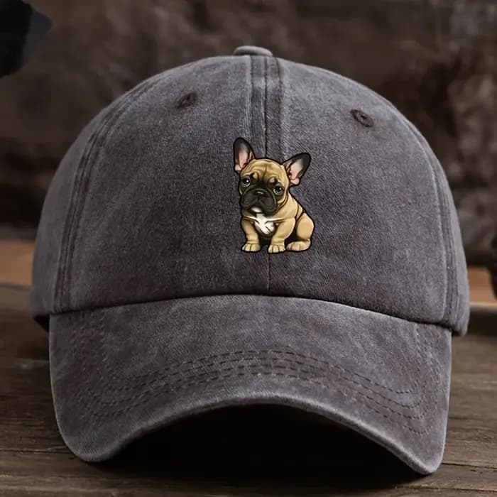 Chapeau de baseball imprimé bouledogue français