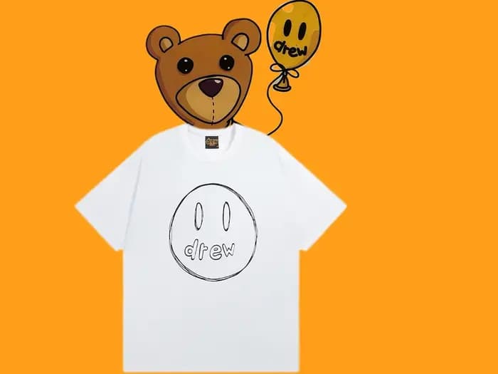 Drew House T-Shirt Smiley à manches courtes haut court de Style de rue