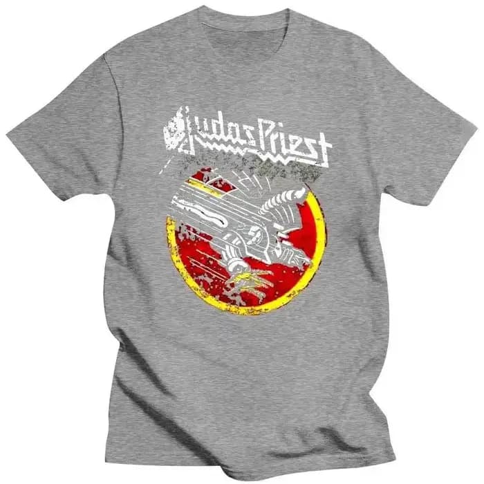 Judas Priest T-Shirt Cool noir imprimé graphique rétro Vintage groupe t-shirts pour hommes 80023