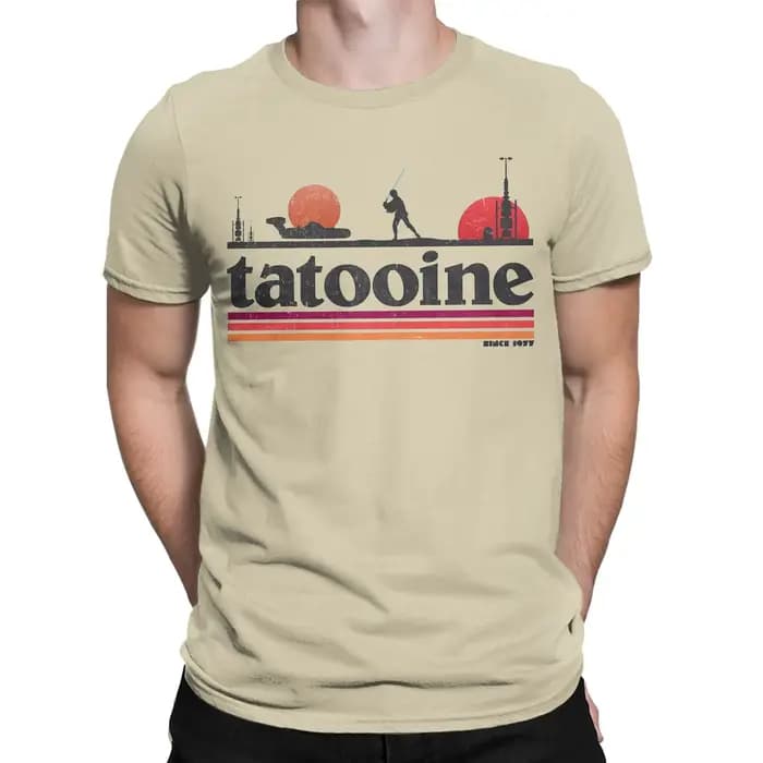 Casual Planet Sky Tatooine T-Shirts pour hommes col rond coton t-shirt à manches courtes