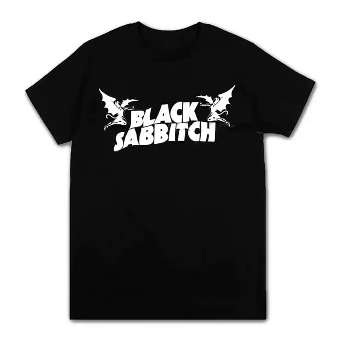 T-shirt unisexe ample à manches courtes avec motif graphique de groupe de rock métal noir