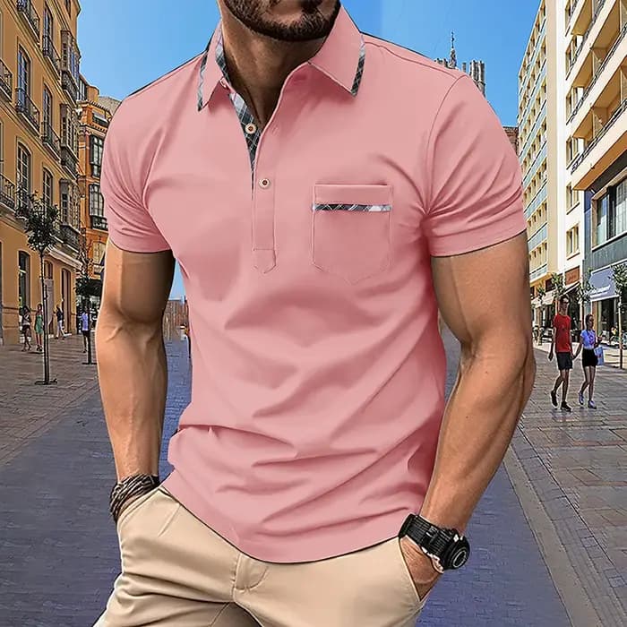 Chemises polo pour hommes à manches courtes