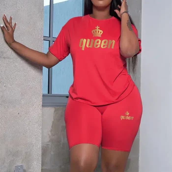 Ensemble de survêtement décontracté pour femme Queen Printing