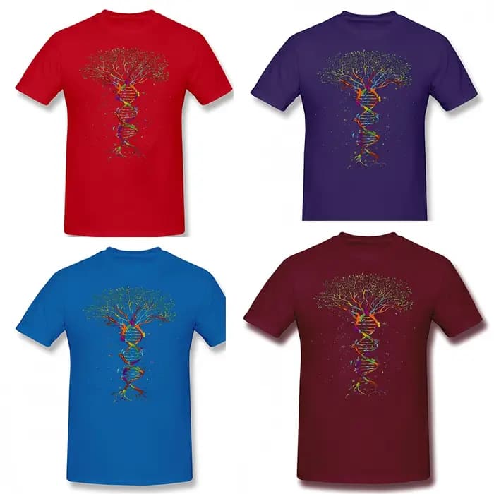 Arbre de vie drôle ADN Geek t-shirts graphique coton Streetwear à manches courtes cadeaux d'anniversaire Style d'été T-shirt vêtements pour hommes