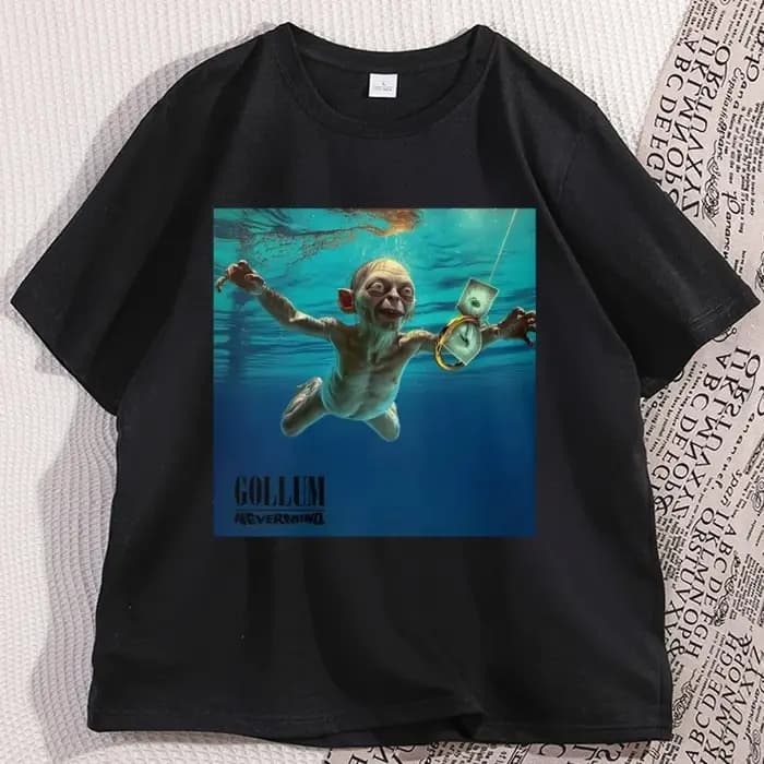 Gollum coton à manches courtes T-Shirt décontracté à manches courtes col rond T-Shirt confortable de