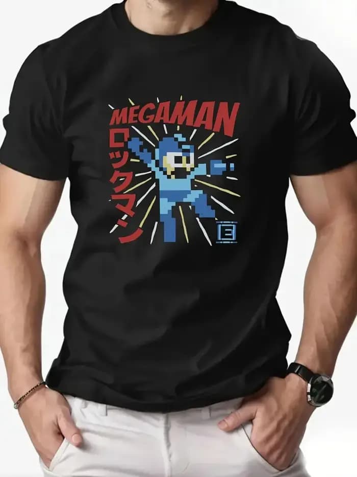 T-shirt graphique Megaman rétro pour hommes