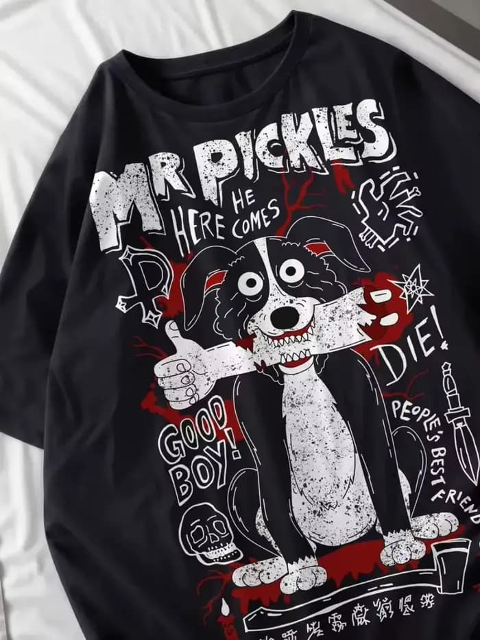 Doberman T-Shirts femmes chien imprimé hauts été col rond surdimensionné