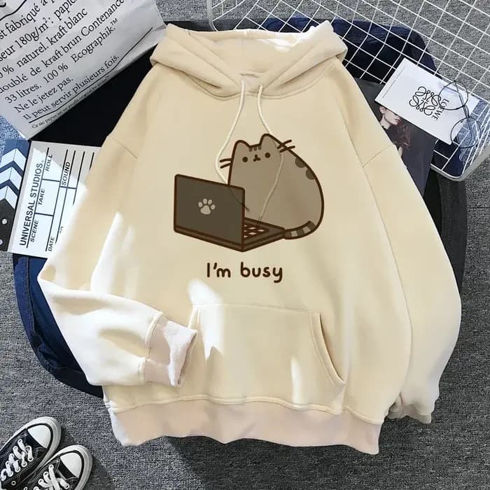 2020 drôle le chat à capuche femmes mode Kawaii coréen Harajuku sweat femme 90s dessin animé vêtements